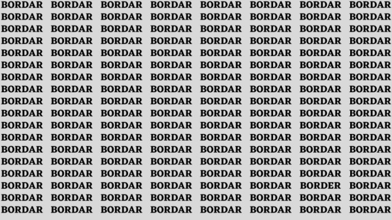 Brain Teaser: If you have Sharp Eyes Find the Word Border in 20 Secs