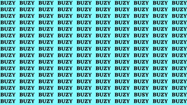 Brain Test: If you have Hawk Eyes Find the Word Busy in 15 Secs