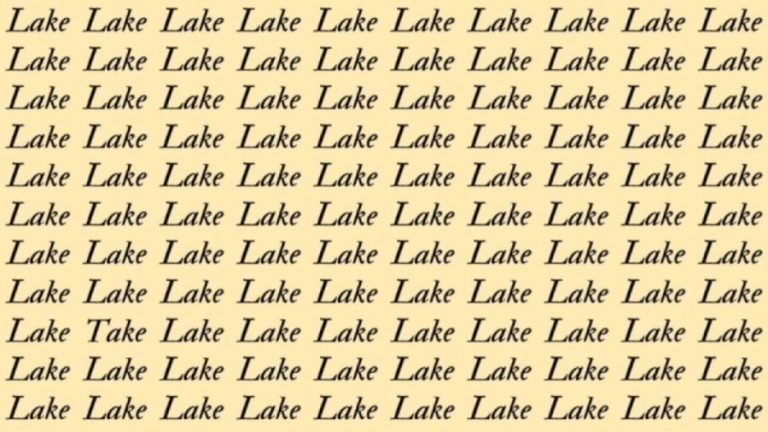 Optical Illusion: If you have Hawk Eyes find the Word Take among Lake in 15 Secs