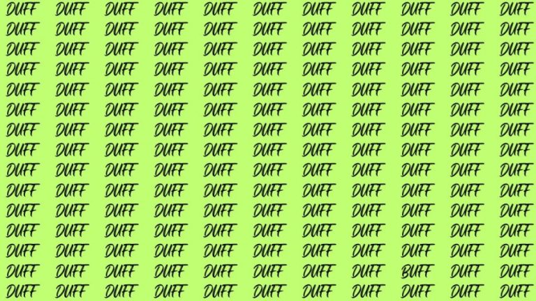 Brain Test: If you have Eagle Eyes Find the Word Buff among Duff in 15 Secs