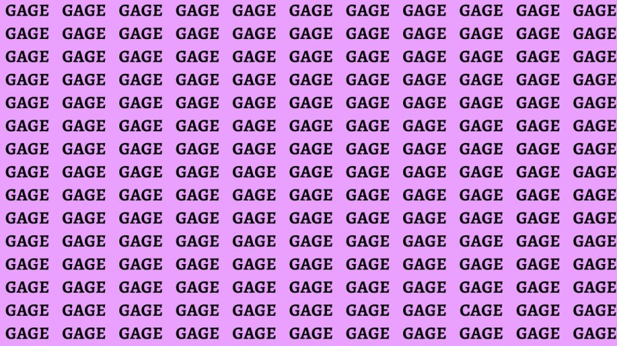 Observation Brain Test: If you have Eagle Eyes Find the Word Cage among Gage In 18 Secs