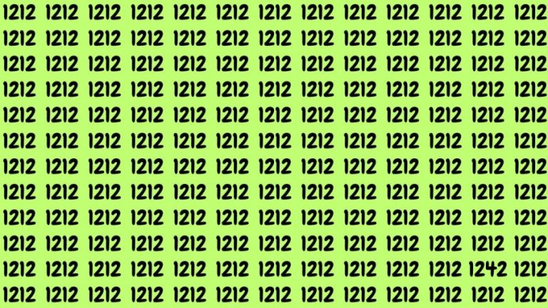 Observation Brain Test: If you have Eagle Eyes Find the Number 1242 among 1212 in 12 Secs