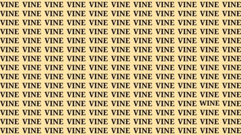 Brain Teaser: If you have Sharp Eyes Find the Word Wine among Vine in 20 Secs