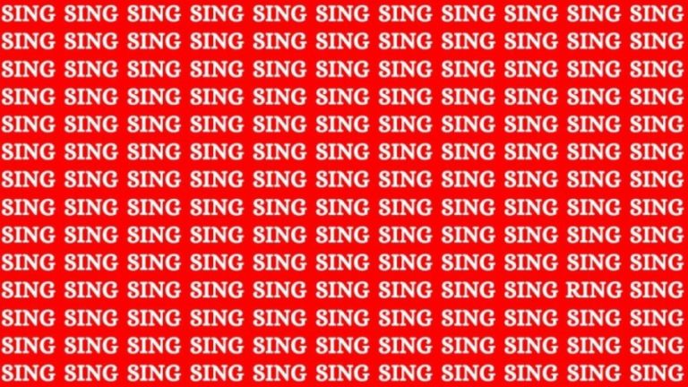 Brain Test: If you have Eagle Eyes Find the Word Ring among Sing in 15 Secs