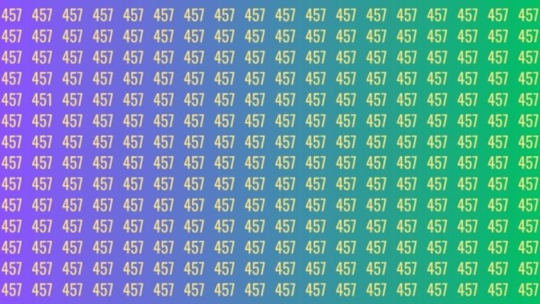 Observation Brain Test: If you have Sharp Eyes Find the number 451 among 457 in 12 Secs