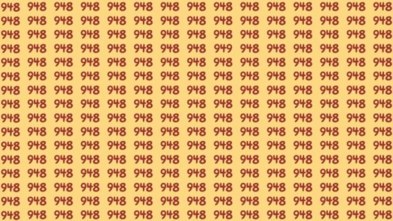 Observation Brain Test: If you have Keen Eyes Find the Number 949 among 948 in 15 Secs