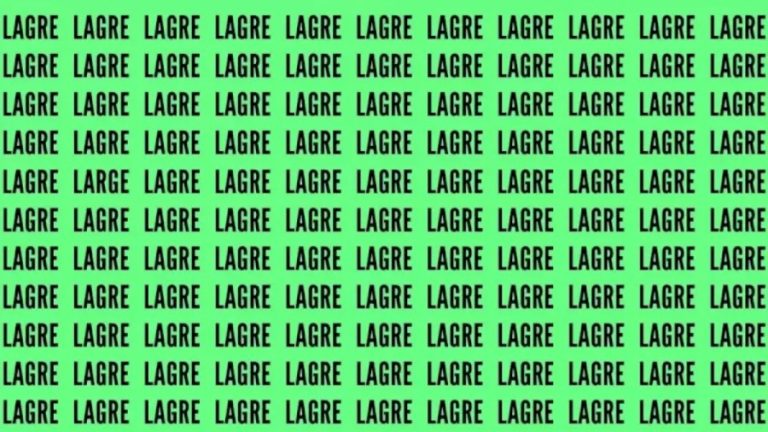 Brain Teaser: If You Have Eagle Eyes Find The Word Large in 12 Secs