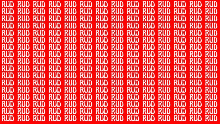 Observation Brain Test: If you have Eagle Eyes Find the Word Rod among Rud in 12 Secs