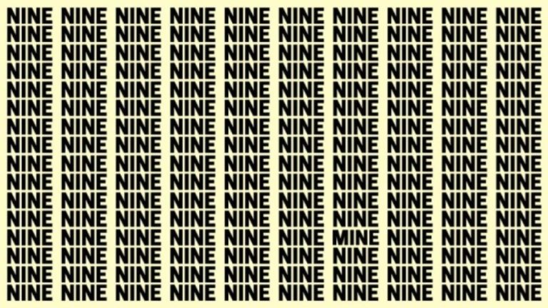 Optical Illusion Brain Test: If you have Hawk Eyes find the Word Mine among Nine in 18 Secs