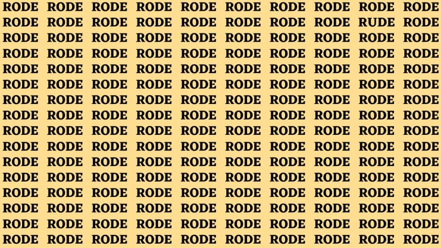 Brain Teaser: If you have Sharp Eyes Find the word Rude among Rode in 20 Secs