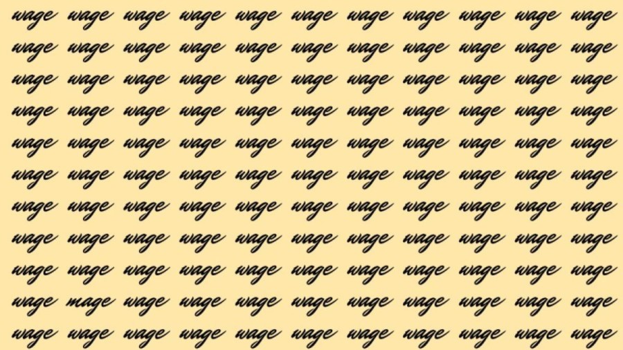 Optical Illusion: If you have Sharp Eyes find the Word Mage among Wage in 20 Secs