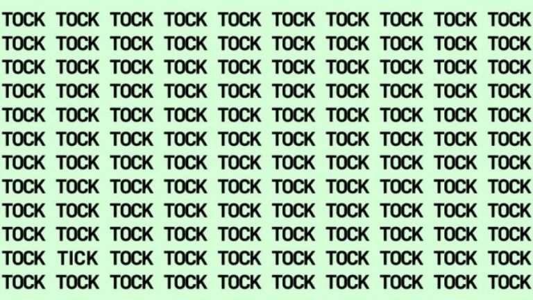 Optical Illusion: If you have Hawk Eyes find the Word Tick among Tock in 20 Secs