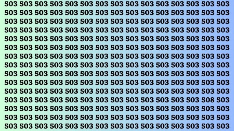 Observation Brain Teaser: If you have Hawk Eyes Find the Number 508 among 503 in 15 Secs