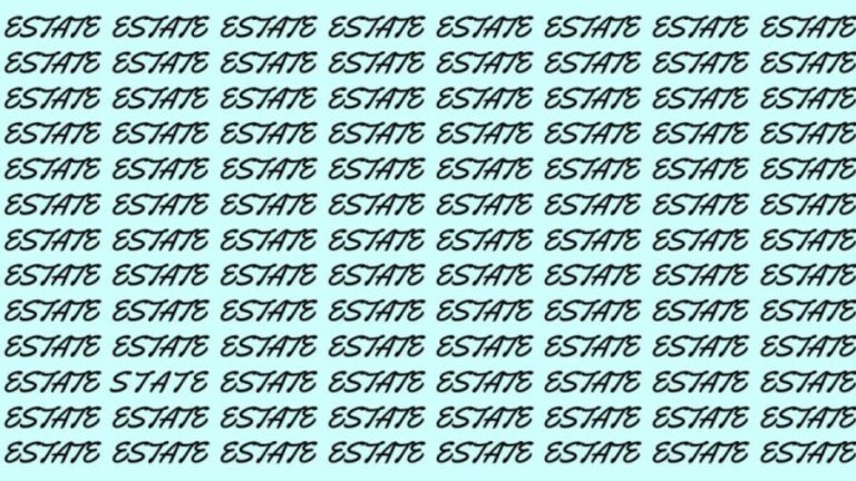 Optical Illusion: If you have Sharp Eyes find the Word State among Estate in 20 Secs