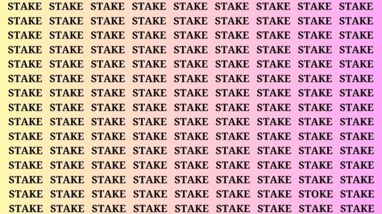 Brain Test: If you have Sharp Eyes Find the Word Stoke among Stake in 20 Secs