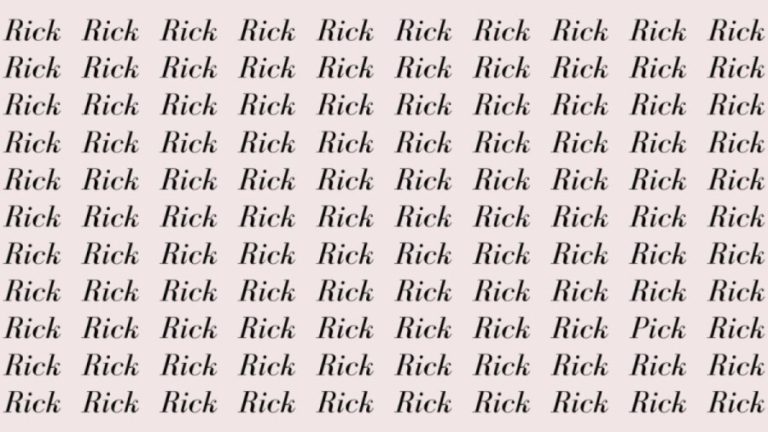 Optical Illusion: If you have Hawk Eyes find the Word Pick among Rick in 20 Secs