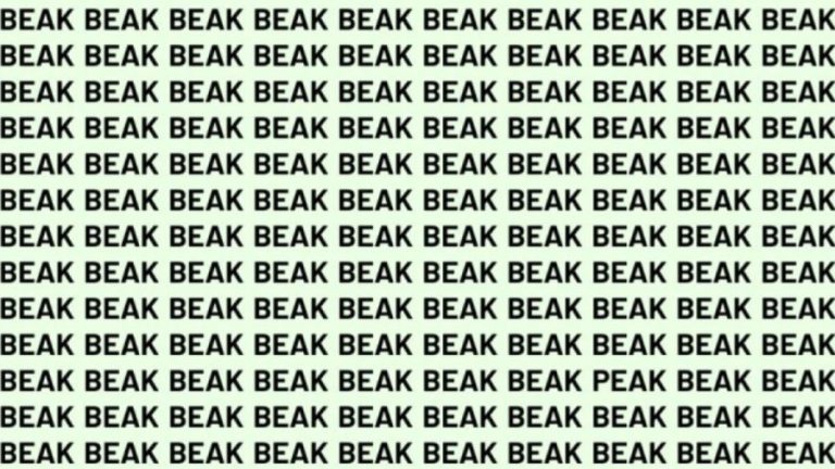 Optical Illusion: If you have Hawk Eyes find the Word Peak among Beak in 15 Secs