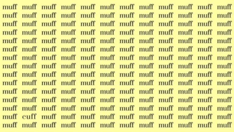 Optical Illusion: If you have Sharp Eyes find the Word Cuff among Muff in 15 Secs