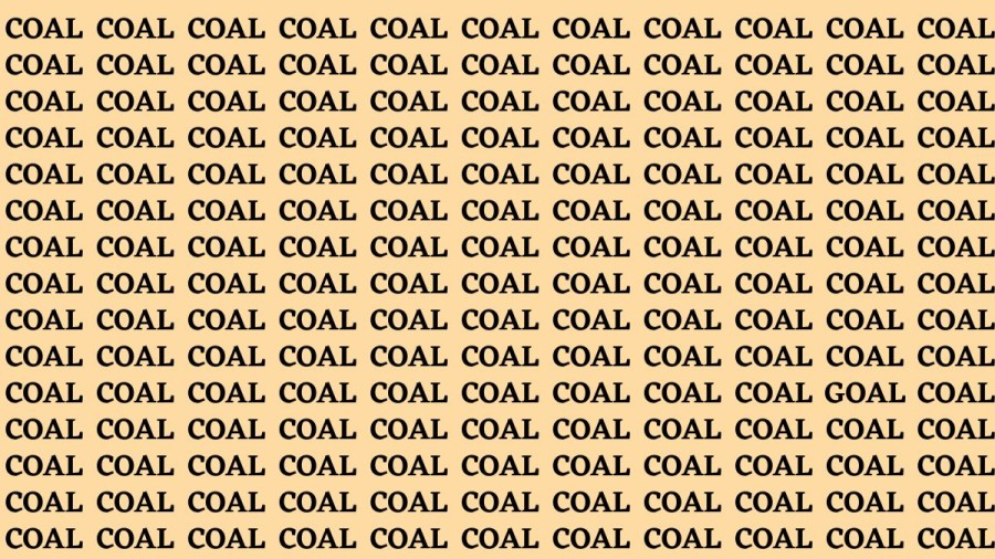 Brain Test: If you have Sharp Eyes Find the word Goal among Coal in 20 Secs