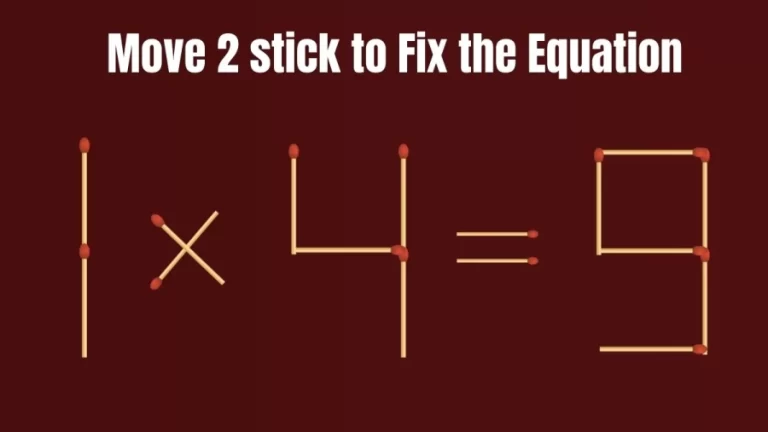 1×4=9 Move 2 Sticks to Fix the Equation | Brain Teaser