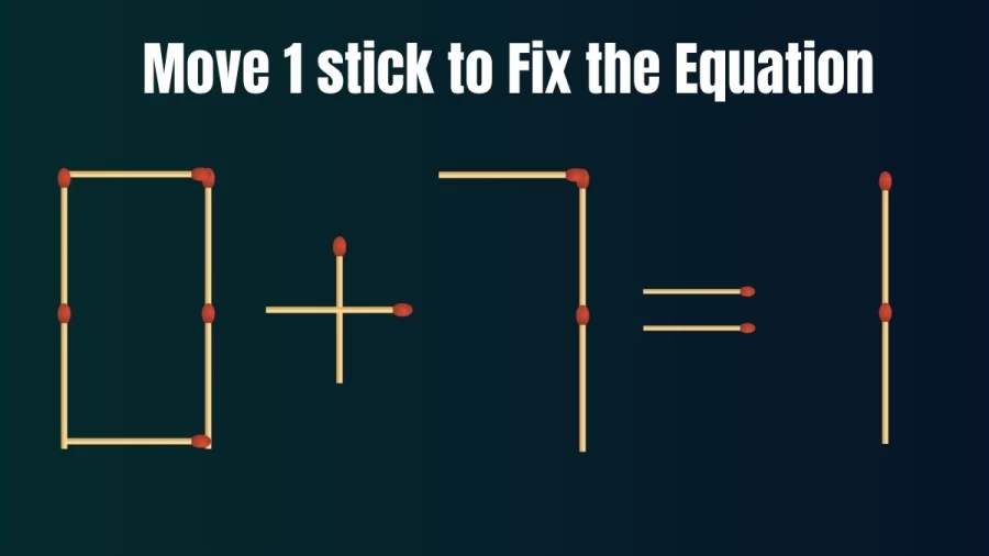 Brain Teaser: 0+7=1 Solve this Matchstick Puzzle in 10 Seconds