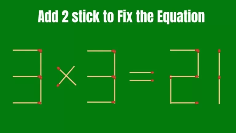 Brain Teaser: Add 2 Sticks to make the Equation Correct | Viral Matchstick Puzzle