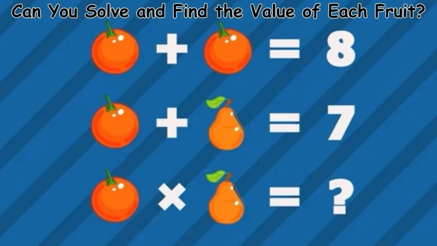 Brain Teaser: Can You Solve and Find the Value of Each Fruit?