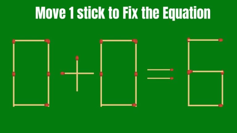 Brain Teaser: Can you Turn the Wrong Equation Right? Matchstick puzzle