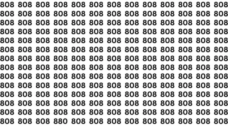 Brain Teaser: Can you find the Number 880 among 808 in 12 Seconds?