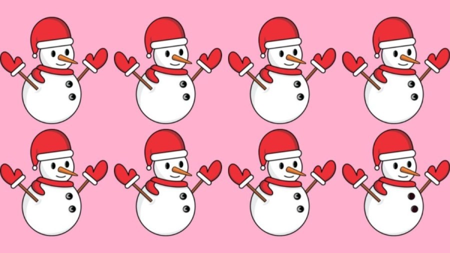 Brain Teaser Eye Test: Can you Circle the Different Snowman in 12 Secs?