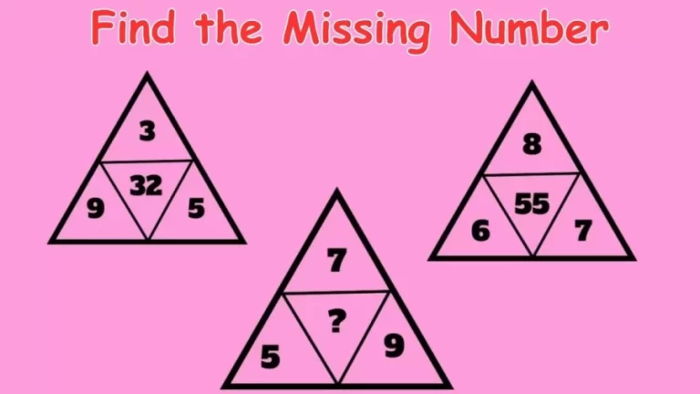 Brain Teaser – Find the Missing Number I Triangle Math Puzzle