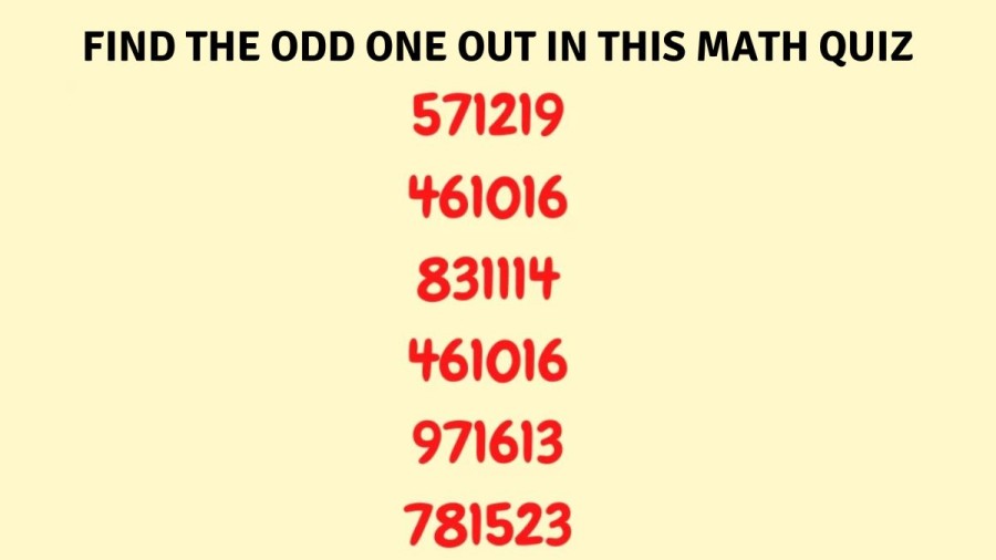 Brain Teaser - Find the Odd One Out in This Math Quiz