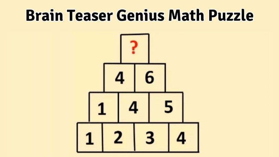 Brain Teaser Genius Math Puzzle: Fill the Pyramid with Missing Number