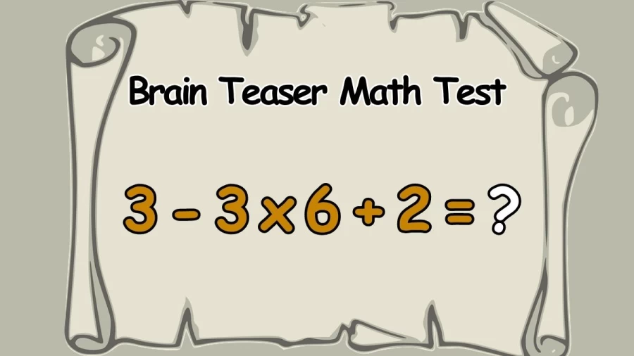 Brain Teaser Math Test: Can You Solve this Equation 3-3x6+2?