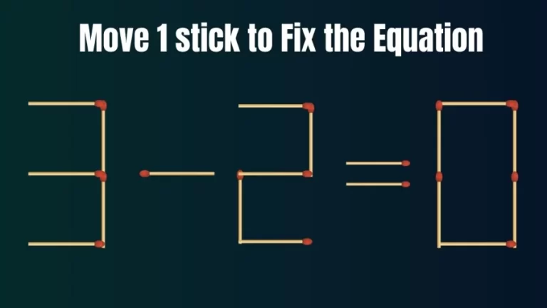 Brain Teaser: Move 1 Stick to make the Equation True || Matchstick Puzzle