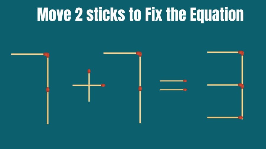 Brain Teaser: Move 2 Sticks to make the Equation Correct | Viral Matchstick Puzzle