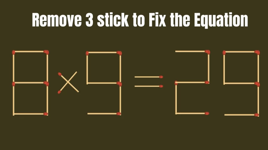 Brain Teaser: Remove 3 Sticks Make the Equation Right in 20 Seconds