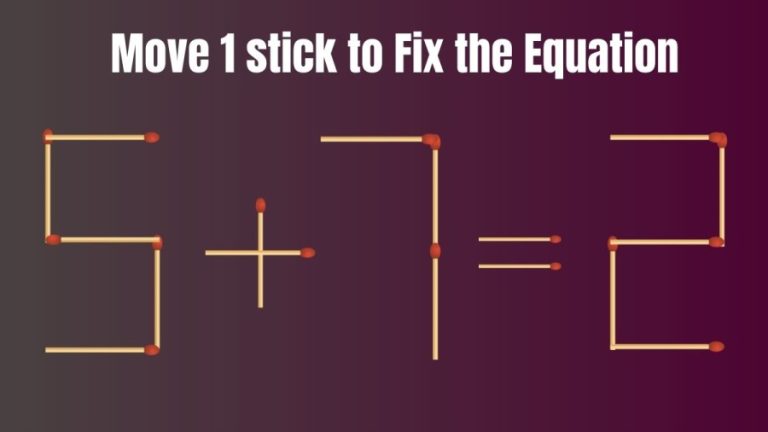 Brain Teaser: Turn the Wrong Equation Right | Matchstick Puzzle