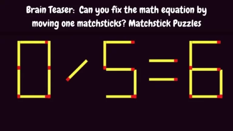 Brain Test Math Challenge: 5/6=48 Add 3 Matchsticks to Fix the Equation by 30 Secs| Matchstick Puzzle