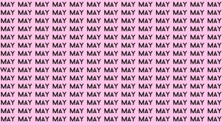 Brain Test: Only Sharp Eyes Can Beat the Clock, Find the Word Way among May in 20 Secs