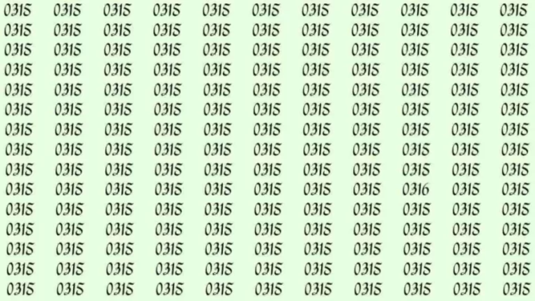 Can You Spot 0316 among 0315 in 5 Seconds? Explanation and Solution to the Optical Illusion