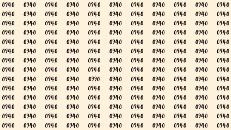 Can You Spot 0990 among 0940 in 7 Seconds? Explanation and Solution to the Optical Illusion