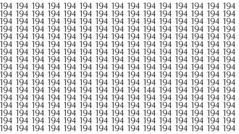 Can You Spot 144 among 194 in 10 Seconds? Explanation and Solution to the Optical Illusion