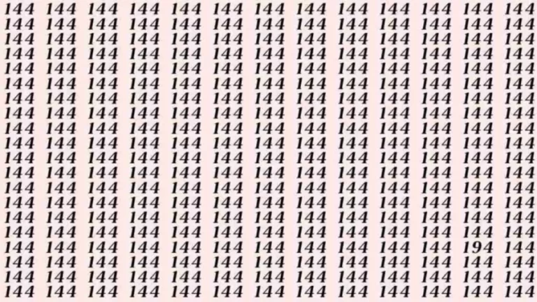 Can You Spot 194 among 144 in 10 Seconds? Explanation and Solution to the Optical Illusion