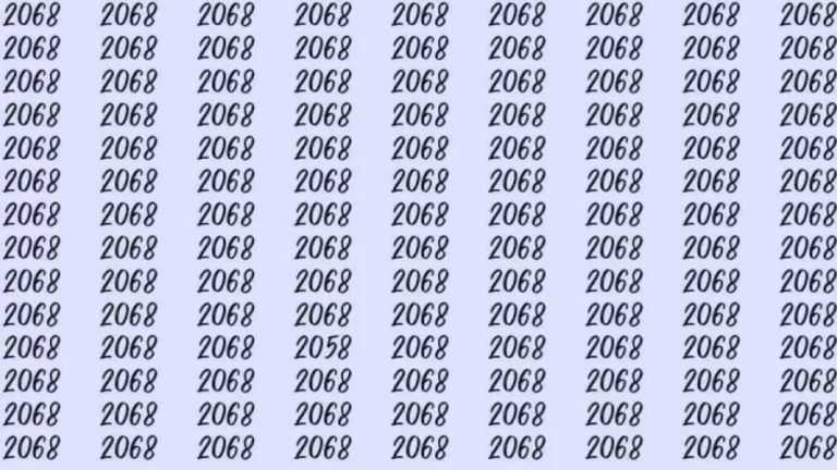 Can You Spot 2058 among 2068 in 7 Seconds? Explanation And Solution To The Optical Illusion