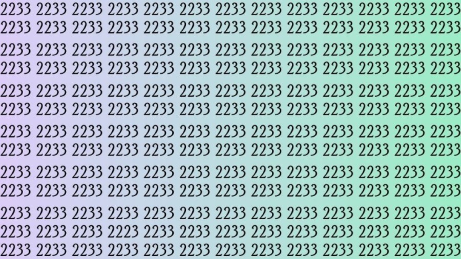 Can You Spot 2223 among 2233 in 10 Seconds? Explanation and Solution to the Optical Illusion