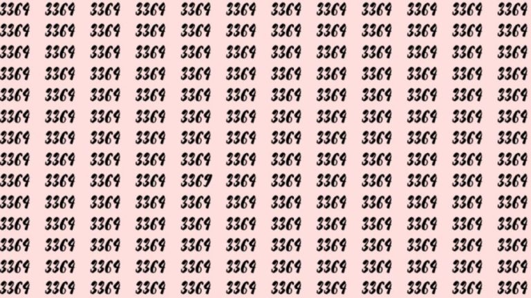 Can You Spot 3369 among 3364 in 20 Seconds? Explanation And Solution To The Optical Illusion