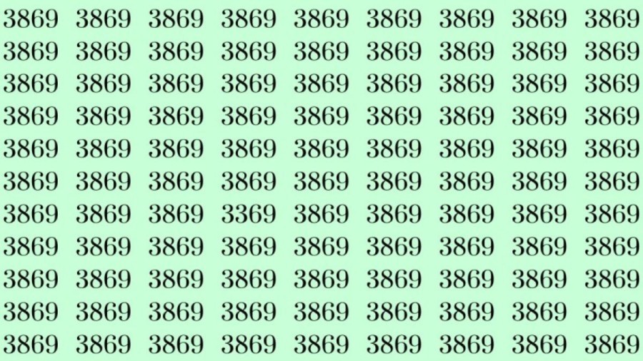 Can You Spot 3369 among 3869 in 30 Seconds? Explanation And Solution To The Optical Illusion