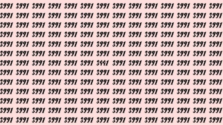 Can You Spot 3441 among 3991 in 30 Seconds? Explanation And Solution To The Optical Illusion