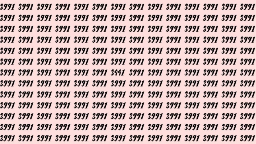 Can You Spot 3441 among 3991 in 30 Seconds? Explanation And Solution To The Optical Illusion